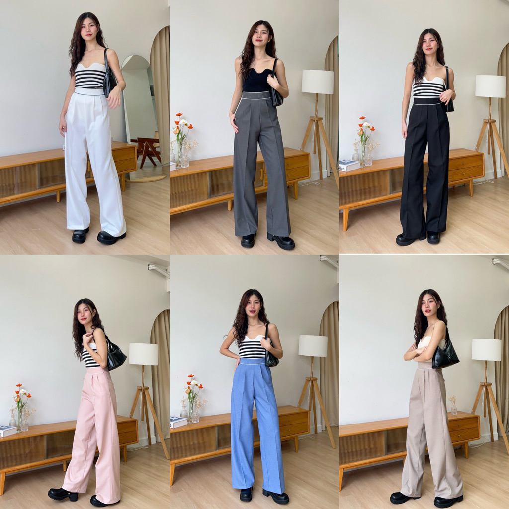 กางเกงขายาวกุ้นเอว รุ่น MARISA PANTS : Fashionbyjira&rena