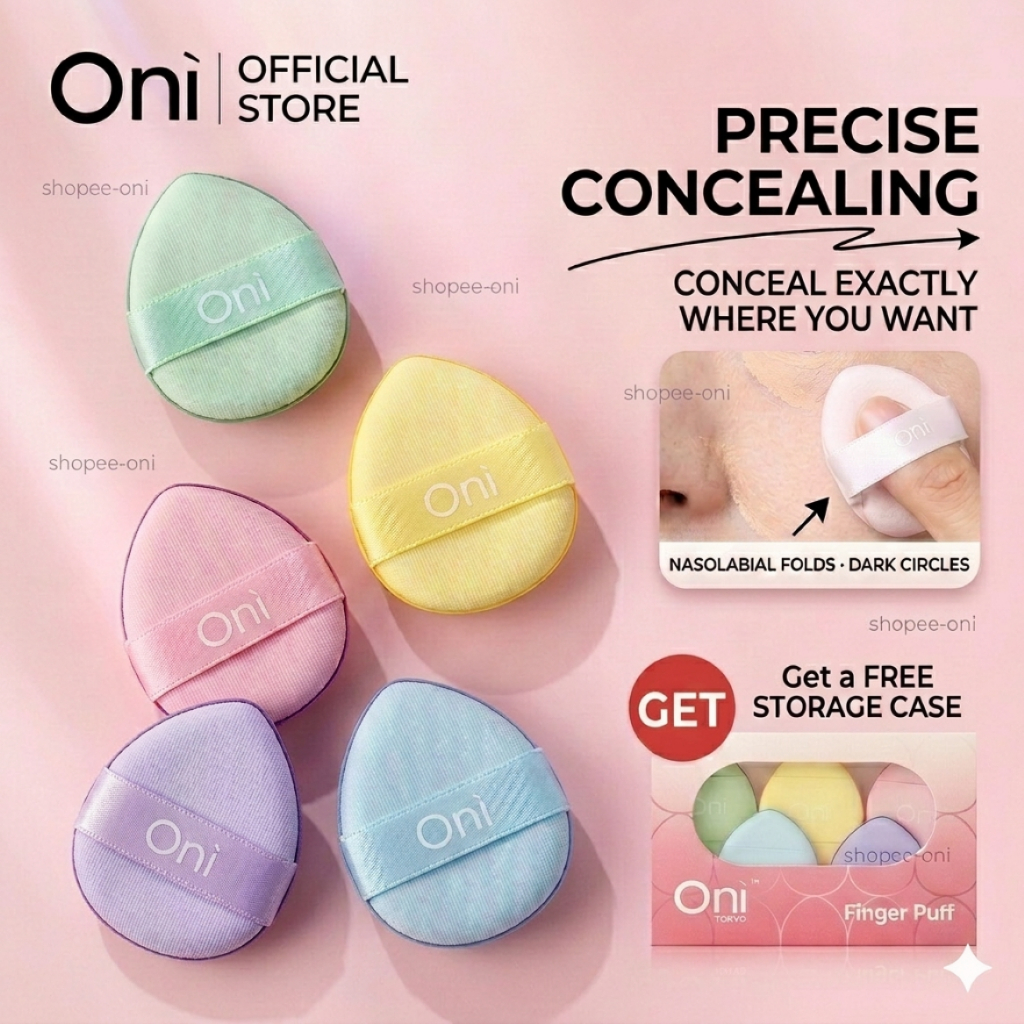 Oni Macaron Finger Sponge Puff,Foundation sponge,Cream blush applicator,ฟองน้ำสวมนิ้ว,ที่ทาเครื่องสำอาง,ฟองน้ำเกลี่ยสี