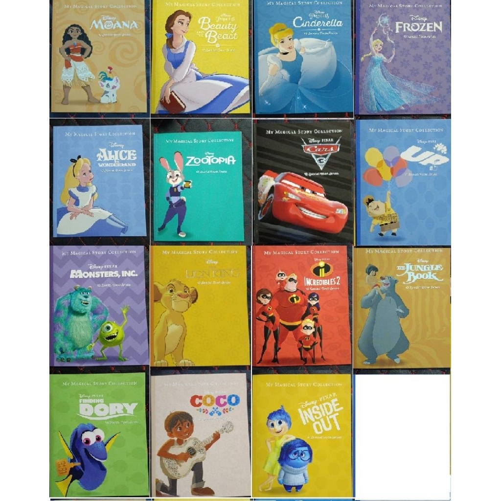 (New)  English  Disney book Zootopia Moana Cinderella Frozen Up Lion King Alice Cars3 Dory Inside Out Beauty  Beast Coco