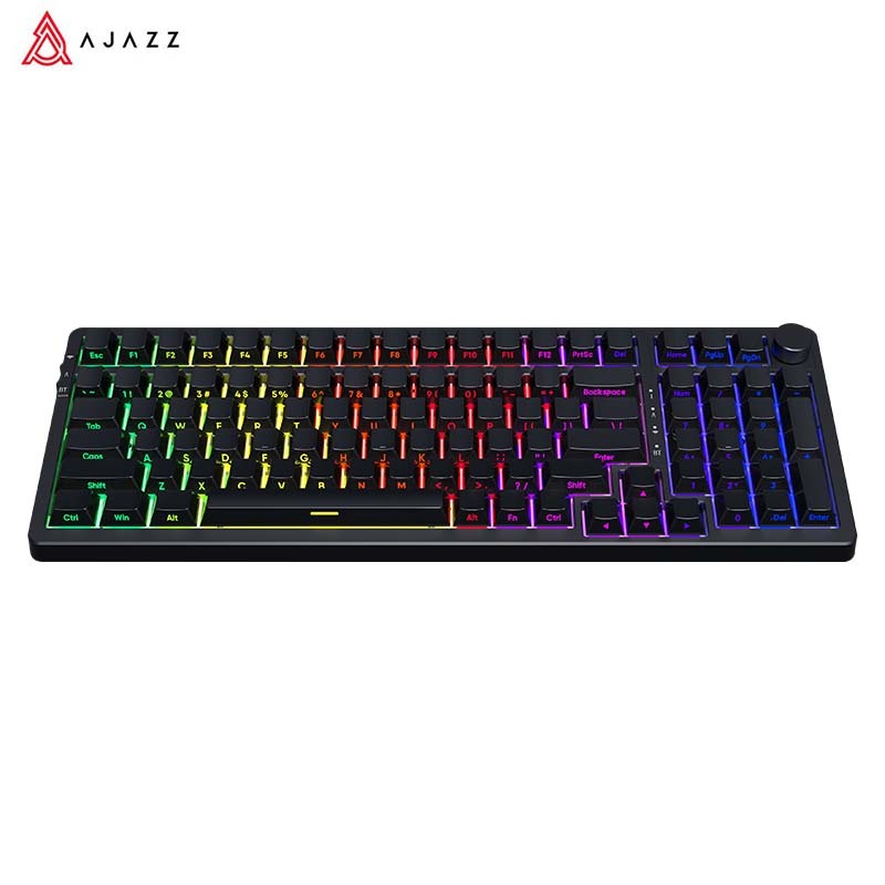 คีย์บอร์ดเกมมิ่ง Ajazz AK992 Side Carve Red Switch Tri-Mod Hotswappable Wireless Mechanical Keyboard