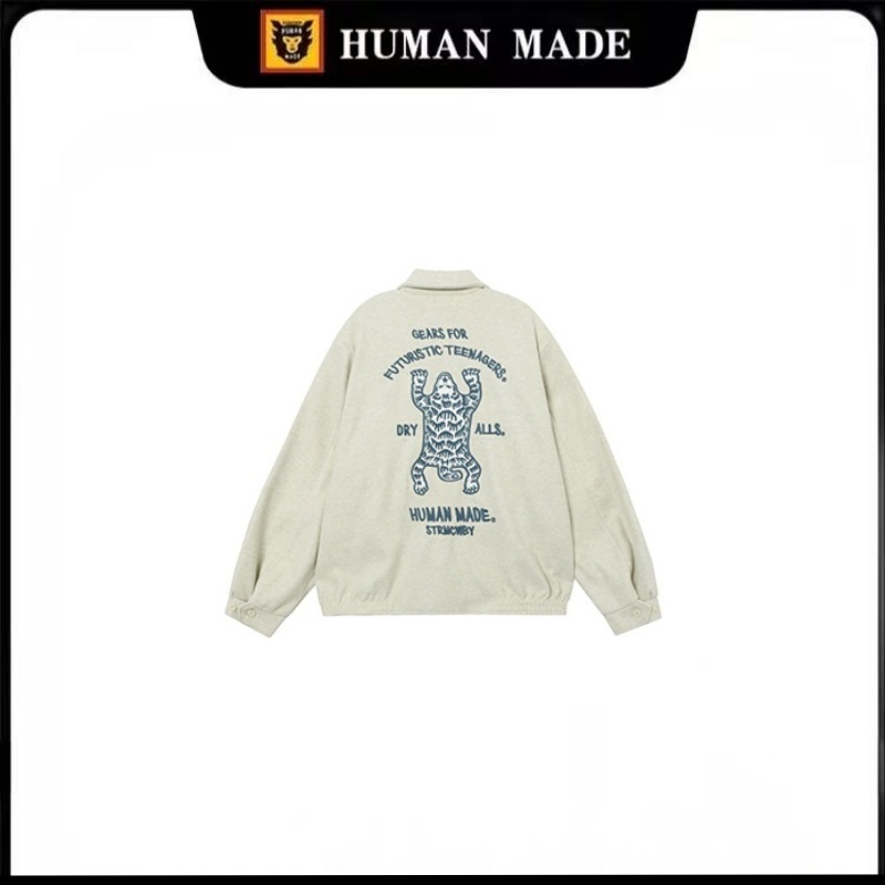 『 Human Made 』🇯🇵 พร้อมส่ง/ เสื้อ human made  หมีขั้วโลกกระเป๋าผ้าขนสัตว์เสื้อแจ็คเก็ต