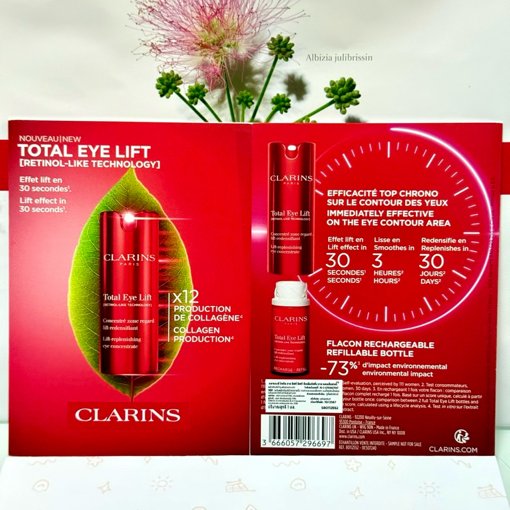 *Clarins* Total eye lift replenishing eye concentrate 1ml ของแท้💯 มี สคบ. ป้ายไทย