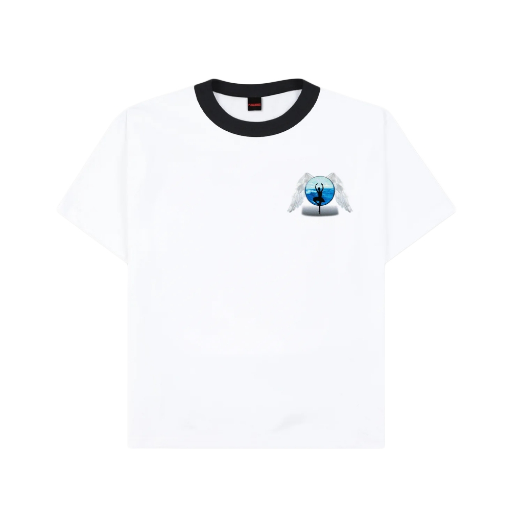 PLEASURES P25W069 ANGEL PLACE RINGER T-SHIRT WHITE