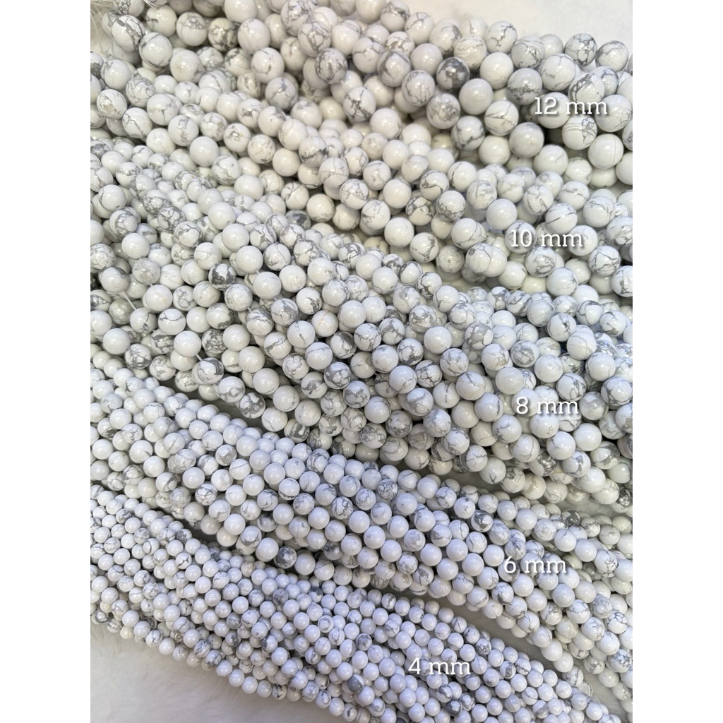 Howlite (ฮาวไลท์) ขนาด 4-12 mm