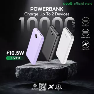 [รับประกัน 2 ปี] Uvolt UVP10 พาวเวอร์แบงค์ Powerbank 10000mAh 10.5W จ่ายไฟ 2.1A ช่อง USB เท่านั้น