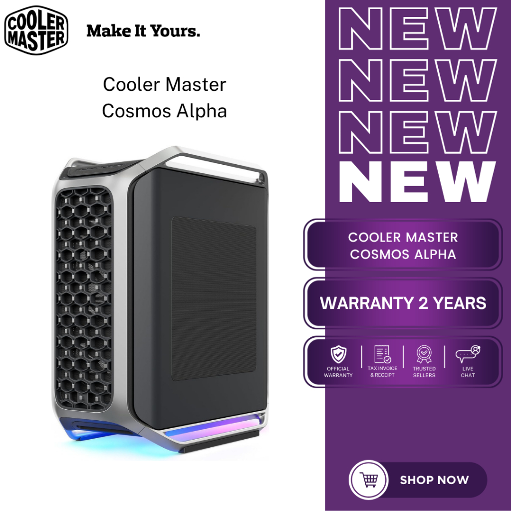 Cooler Master COSMOS ALPHA Full Tower เคส E-ATX รองรับ 420mm รองรับพัดลม 15 ตัว