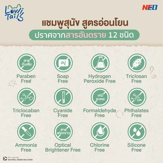[แพ็ค2]แชมพูสุนัข สูตรอ่อนโยน 100% Natural เหมาะกับหมา ผิวแพ้ง่าย พัฒนาสูตรโดยสัตวแพทย์ LovliTails เลิฟลี่เทล 450 มล. x2