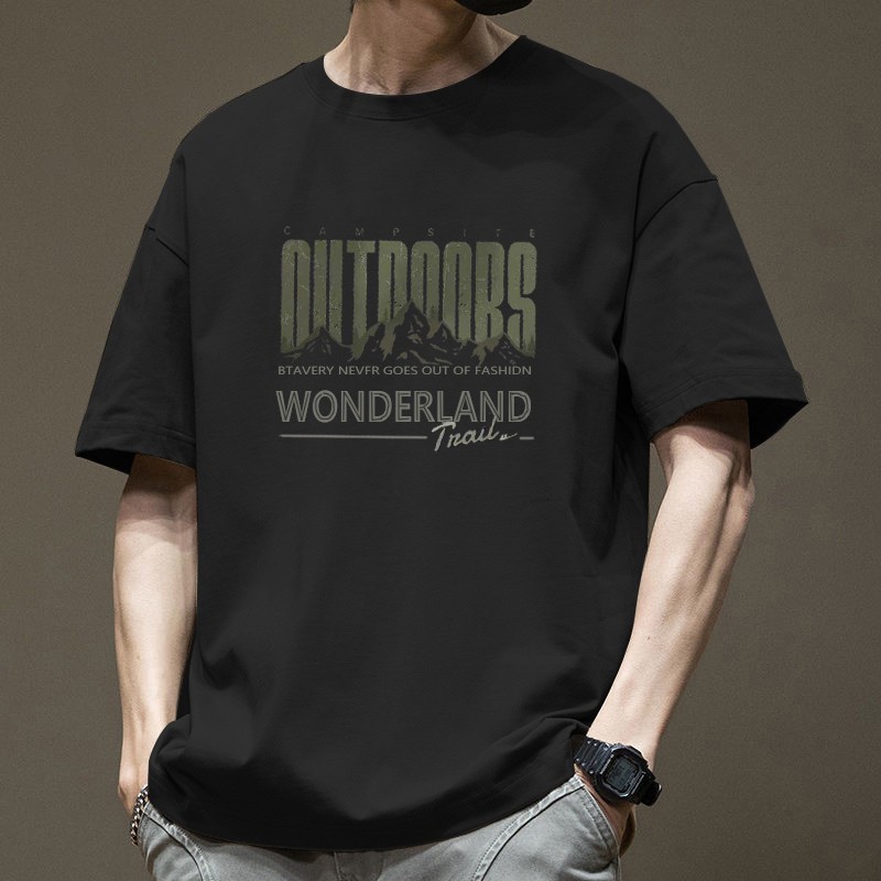 (จัดส่งตลอด 24 ชั่วโมง）2026 แบบใหม่ เสื้อยืดสั้นแขนชาย ครึ่งแขน ฤดูร้อน แบบหลวม แบรนด์ดัง เสื้อยื 4.17