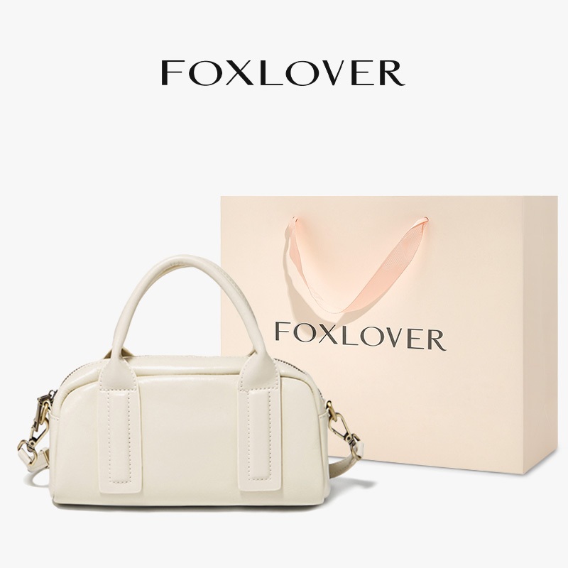 FOXLOVER กระเป๋าถือ ผู้หญิง แฟชั่น รุ่นใหม่ สีขาว หนังคุณภาพดี ใช้สะพายไหล่แบบลำลองได้