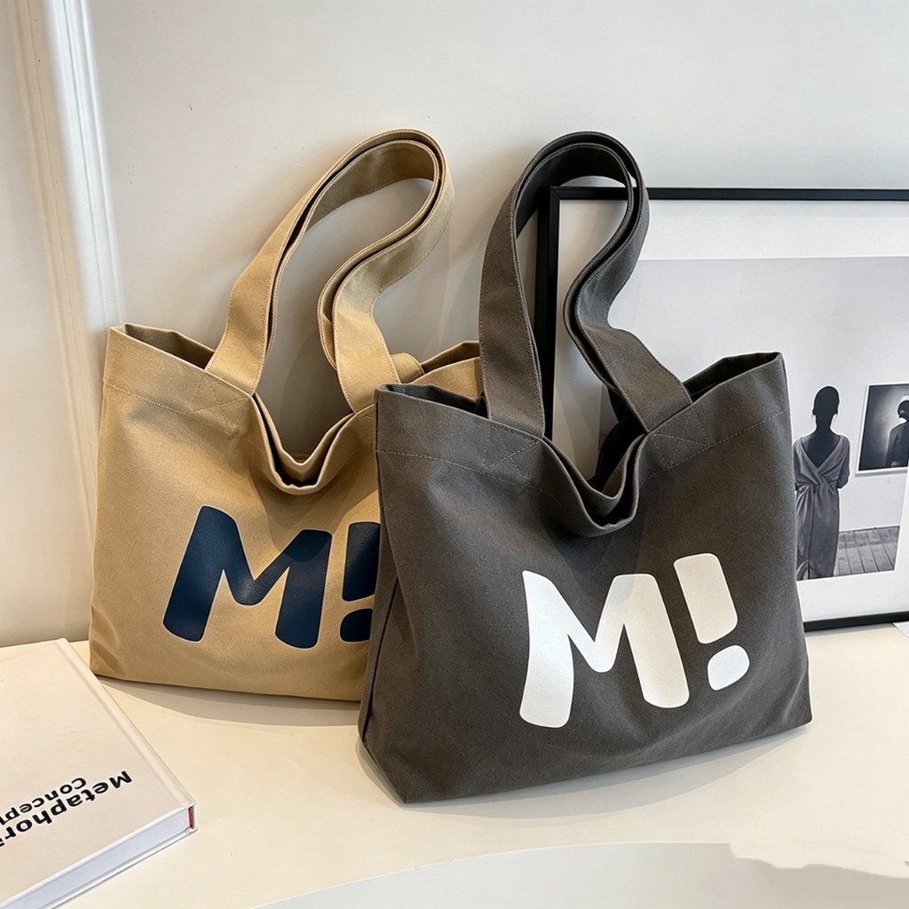 กระเป๋าผ้า(มีซิป)กระเป๋าสะพายข้างTote Bag(M!)