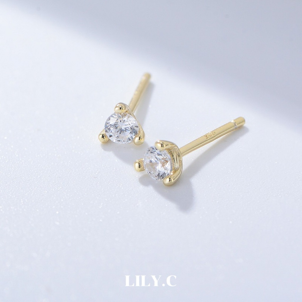 ✅ มีใบรับรองเงินแท้  ✨ LILY.C✨ จิวเงินแท้ CZ ต่างหูเงินแท้ (A44) รูปที่ 4