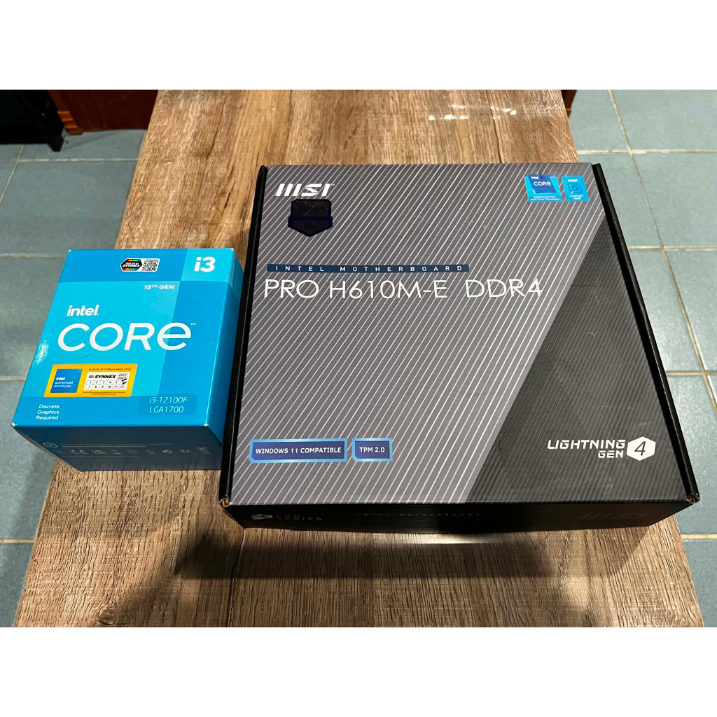 CPU+MB ชุดซีพียูพร้อมเมนบอร์ด Intel i3 12100F H610M-E DDR4 มือสองราคาสุดคุ้ม