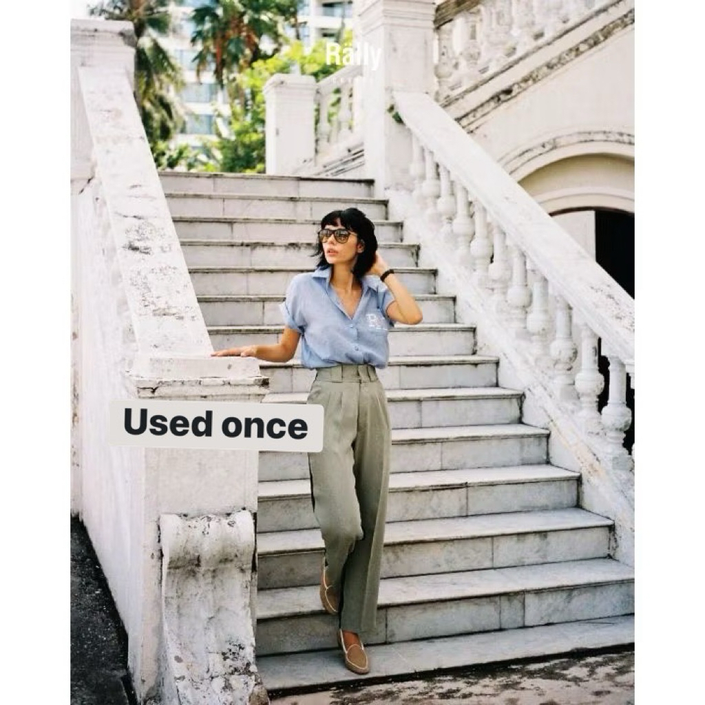 Used once : RALLY RM Ivy shirt - เชิ้ตปักโลโก้ RM (สี Baby Blue)