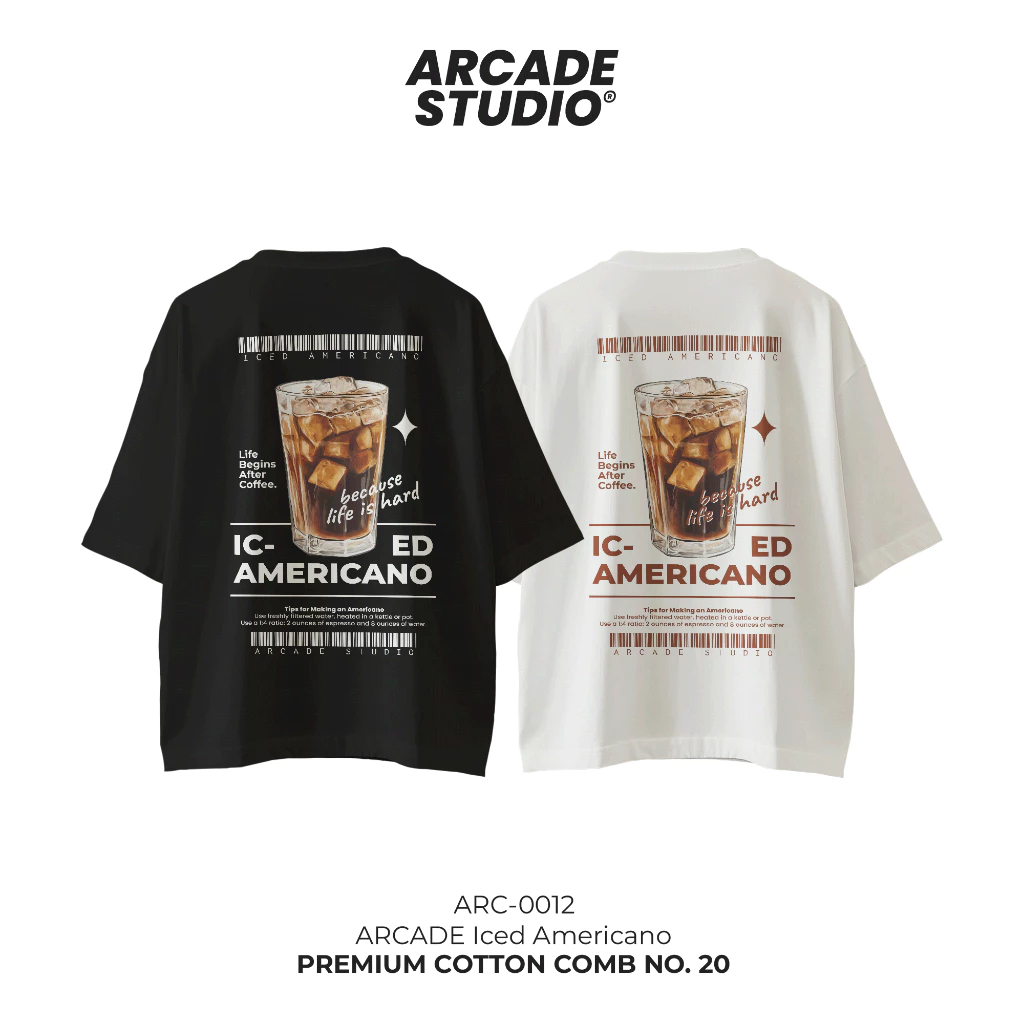 [🔥 ลายนี้พร้อมส่ง] ARCADE เสื้อ Iced Americano (ARC-0012) / เสื้อ Oversize เนื้อผ้า 100% Cotton Comb 190 GSM