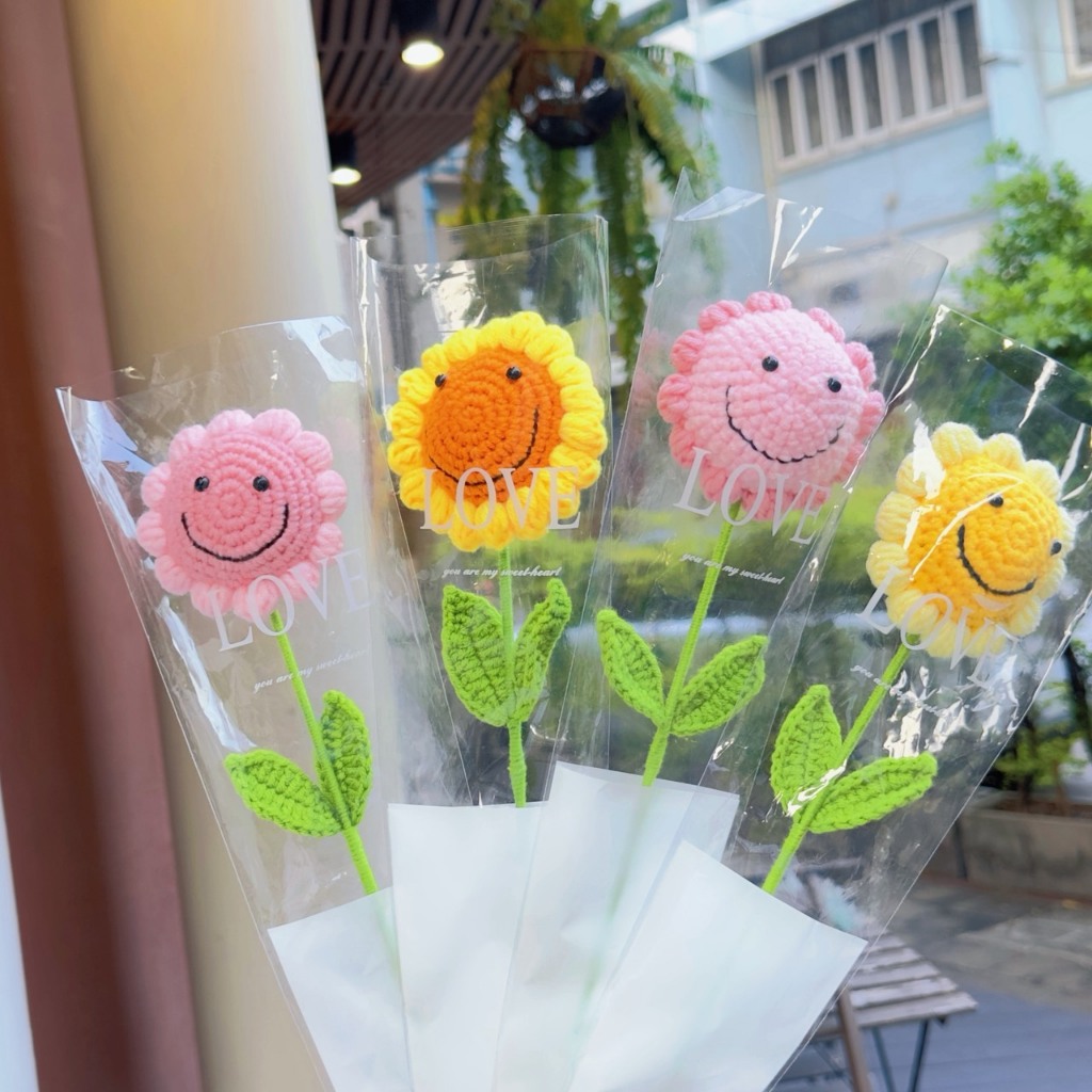 พร้อมส่งในไทยSu246ดอกทานตะวัน งานประดิษฐ์ Sun Flower ไหมพรมถักดอกทานตะวัน สีสันสดใส ทานตะวันยิ้ม