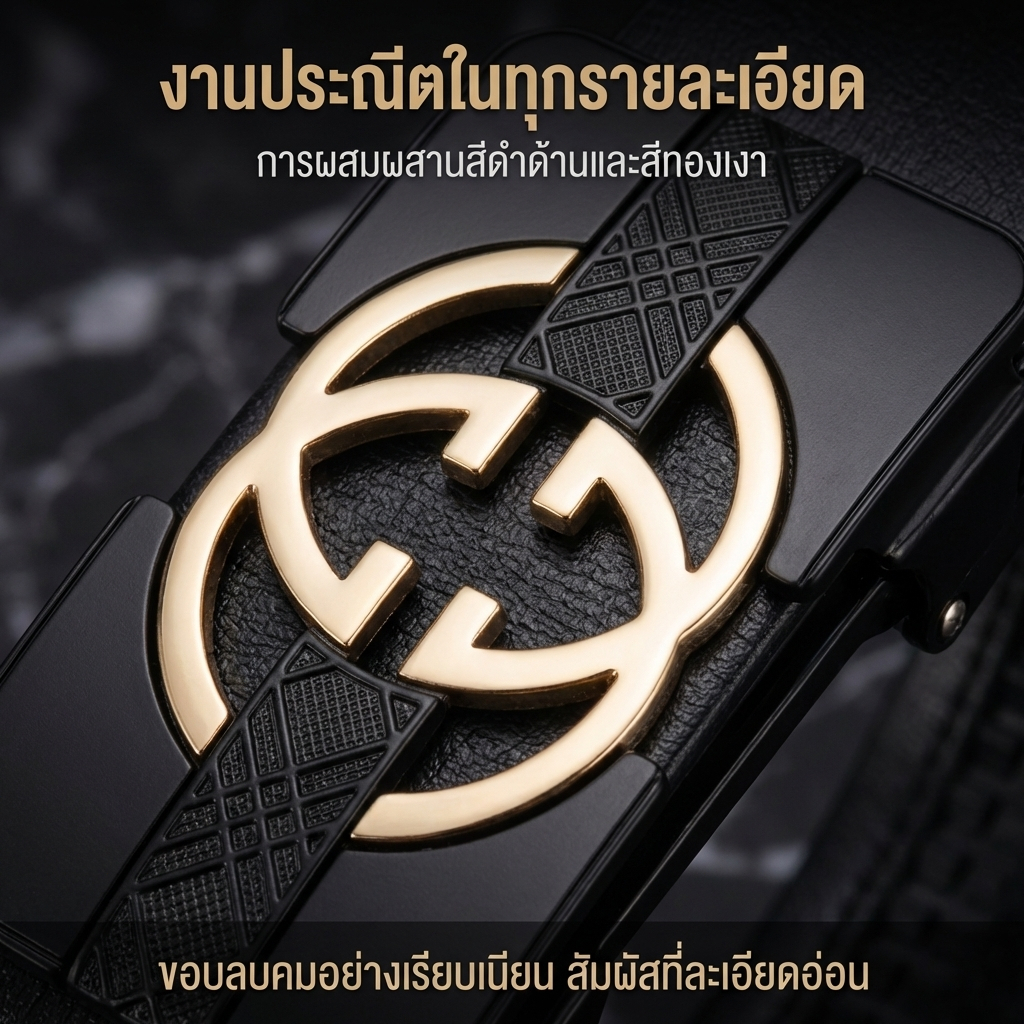 WALZPONΟ เข็มขัดผู้ชายหนังแท้ เข็มขัดอัตโนมัติ สไตล์หรูหรา สําหรับทํางาน/ประจําวัน