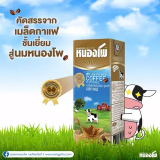 นมหนองโพ นมพร่องมันเนย UHT รสกาแฟ 180 มล. [Nongpho Low Fat Milk Coffee Flavoured 180 ml.]