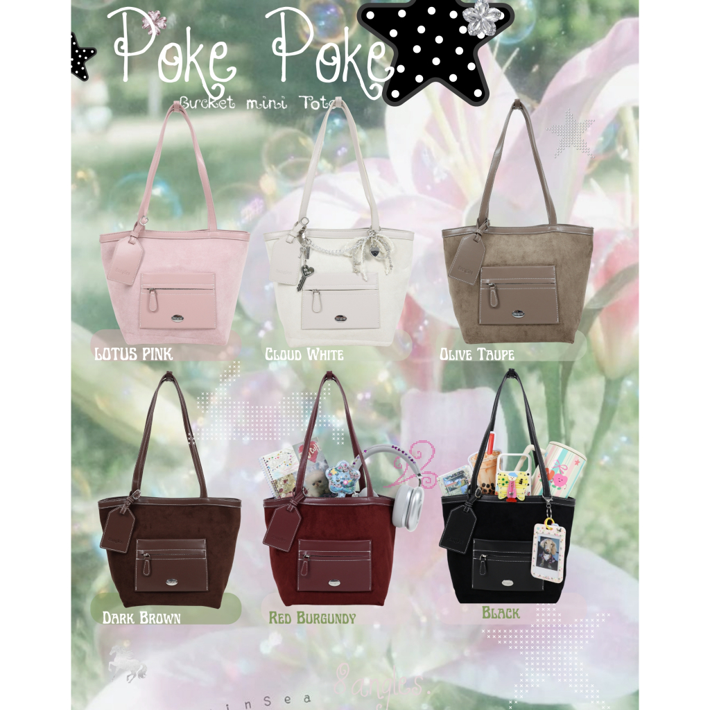 8anglesshop - ✨🪷🪽กระเป๋าถัง Tote  12.5 นิ้ว รุ่น Poke - Poke ใส่ Ipadได้ นุ่มฟู น้ำหนักเบา E047
