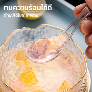 ช้อนพลาสติก 50 ชิ้น ขอบโค้งมน วัสดุพีพีเกรดอาหาร มีความแข็งมากขึ้น ช้อนพลาสติกใช้แล้วทิ้ง ช้อนสั้น ช้อนสั้นใส ไม่บาดปาก