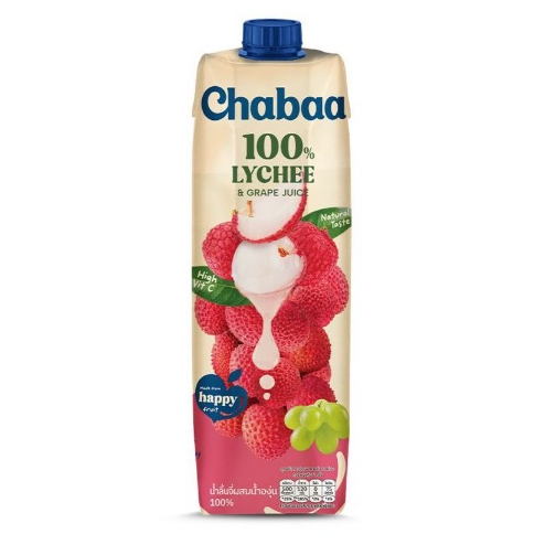 SUPERMART CHABAA Lychee 1000% ชบา น้ำลิ้นจี่ผสมน้ำองุ่น 100%1000 ml.#1115731