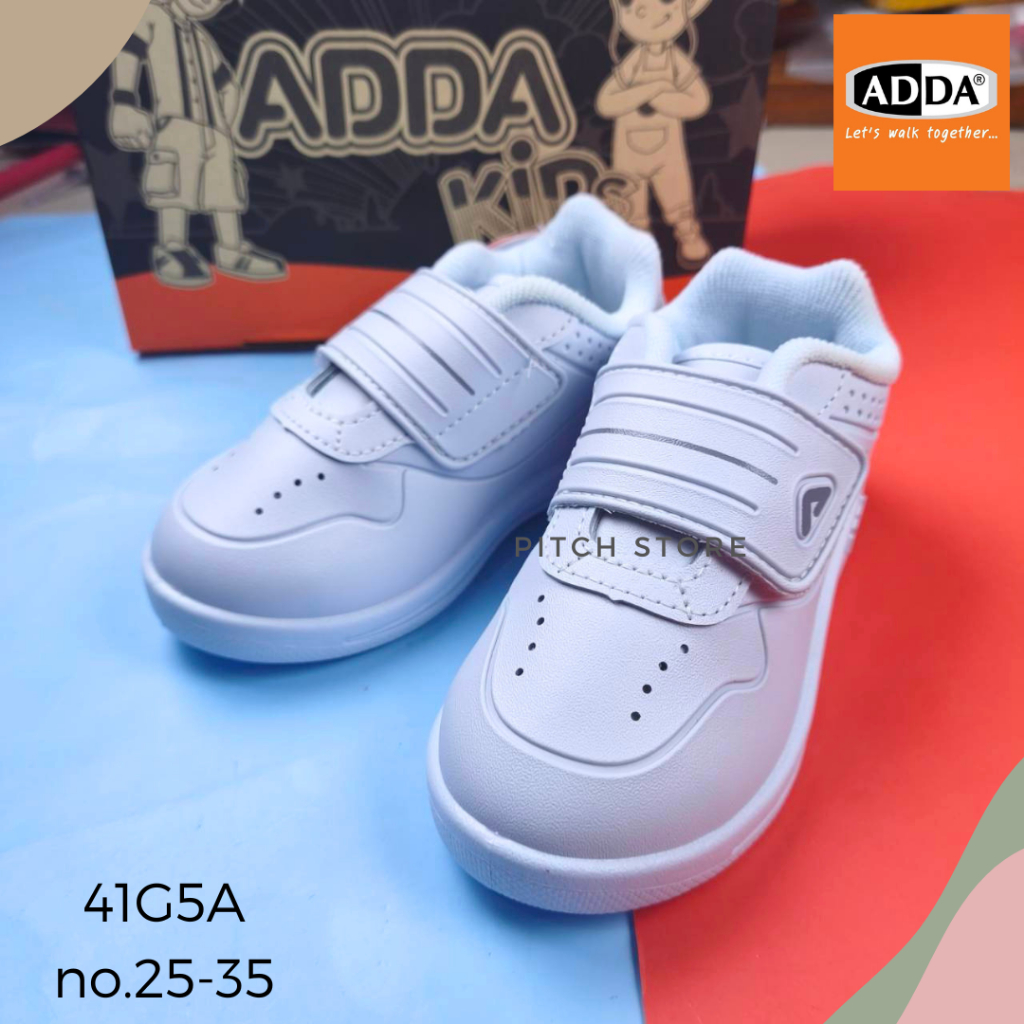 ADDA รองเท้าผ้าใบพละเด็กสีขาว รุ่น 41G5A (เบอร์ 25-35)