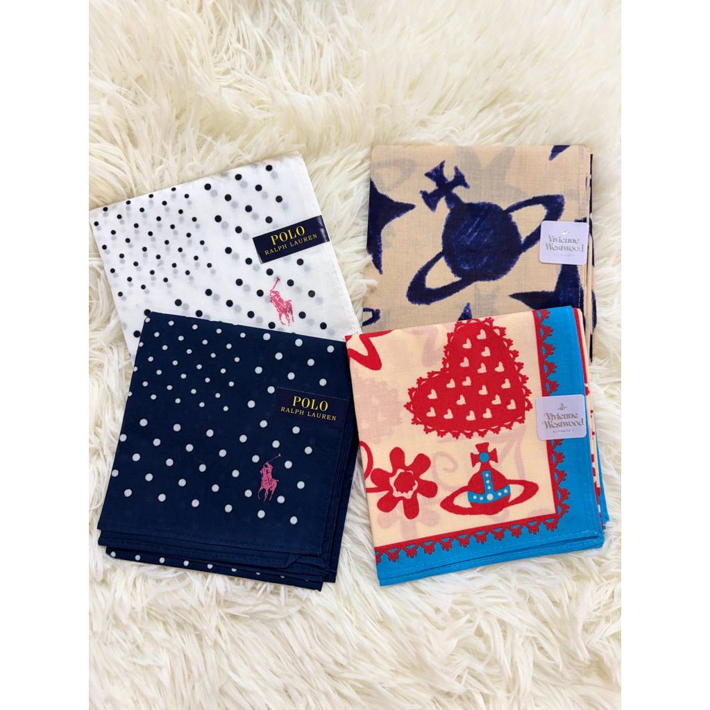 พร้อมส่ง📌 ผ้าพันคอ/ผ้าเช็ดหน้า Vivienne Westwood/Polo