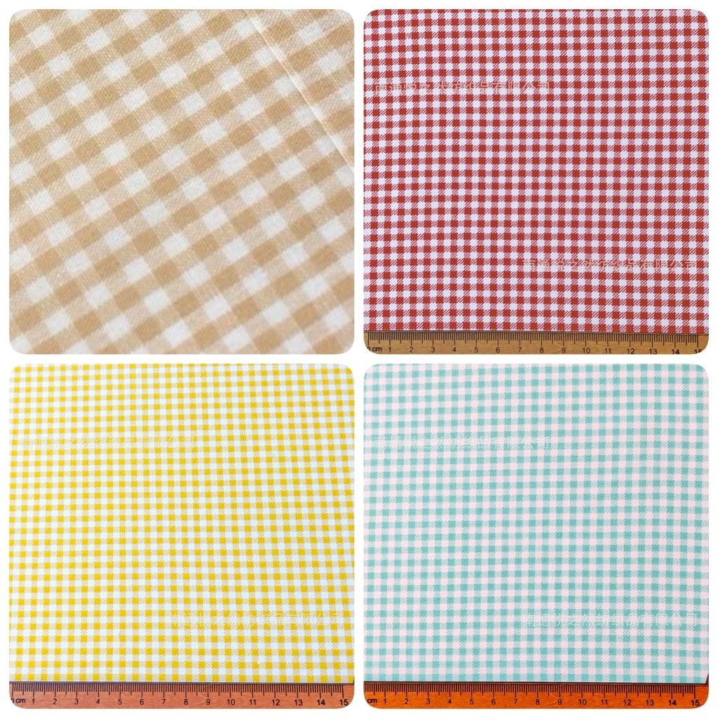 ⭐️อ่านรายละเอียดก่อนสั่งนะคะ⭐️ผ้าcotton100% ขนาดตาราง 4 มิล.หน้ากว้าง64“(160cm.)วัดตัดครั่งละ1/2เมตร ตัดต่อเนื่องได้