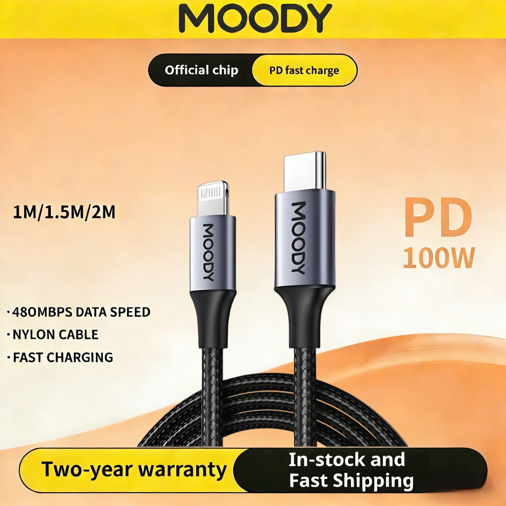 MOODY USB C to L Fast Charging 3A PD 20W Cable Charge & Sync สายชาร์จ สำหรับ iPhone 12 13 14