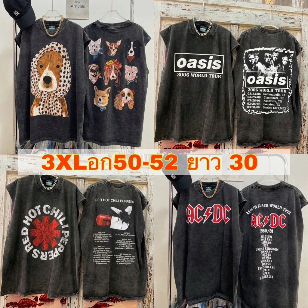 🌟STF_SHOP🌟เสื้ิอผ้าฟอกวินเทจ แขนกุด 3XL SizeBig Sizejumbo [อก50-52 ]Size 3XL😊 งาน Vintage 👉Chest. รอบอก 50-52 👉Length