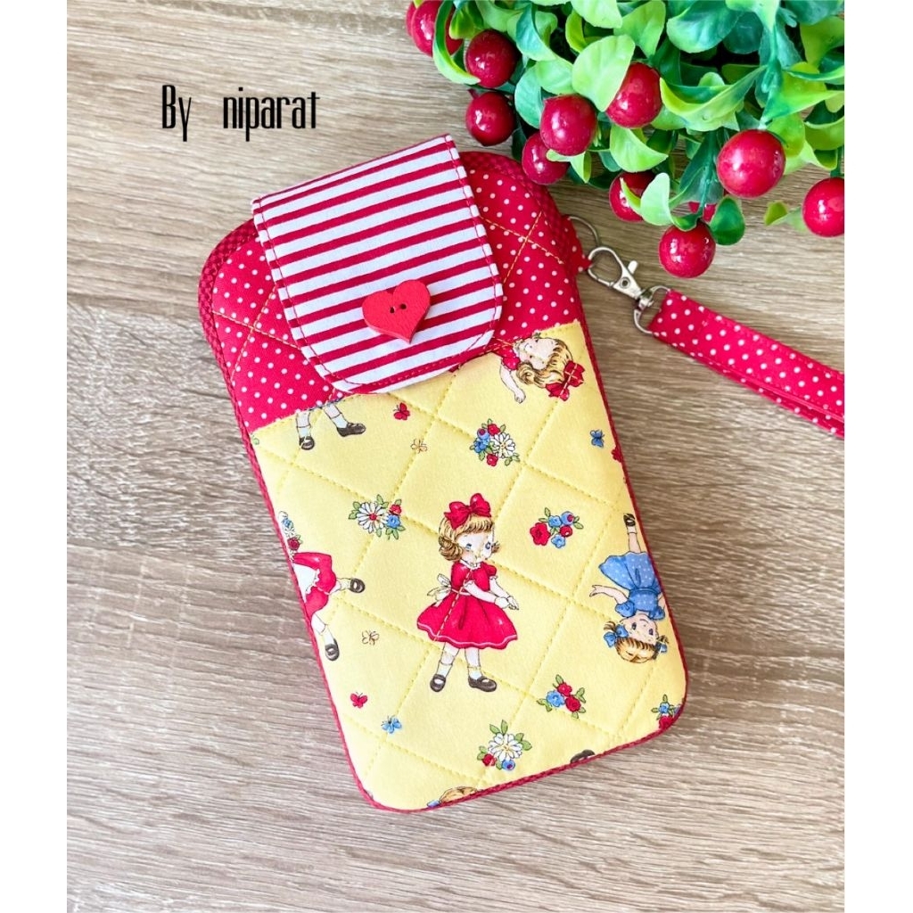 #กระเป๋าผ้า Handmade  #​ใส่โทรศัพท์มือถือ #​IPhone​17Promax​ ขนาด 11x18​ซม.