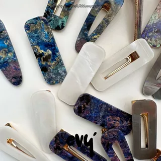 🔥พร้อมส่ง🔥 กิ๊บติดผมปากเป็ด กิ๊บหินอ่อนลาย Galaxy สุดมินิมอล ถ่ายจากสินค้าจริง โดนแสงแล้วสวยมาก