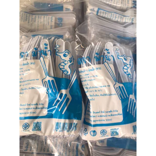 ส้อมส้มตำ (ส้อมเล็ก) สีขาว 10 ห่อ 500 อัน ตราม้าน้ำ