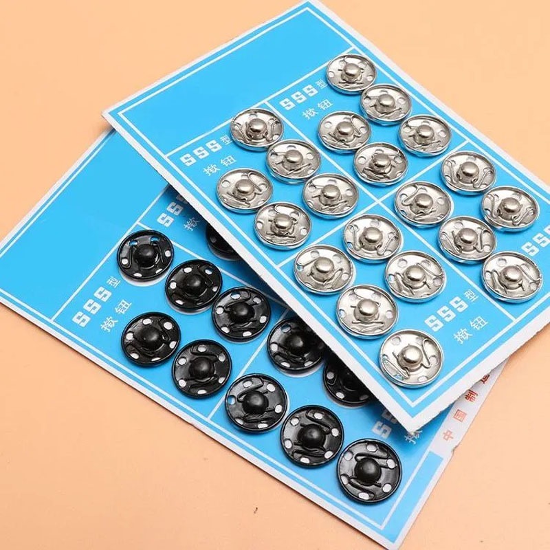 Bozix กระดุมกดหลายขนาด 20/50 ชิ้น/แผง กระดุมกด เสื้อผ้าแบบมืด