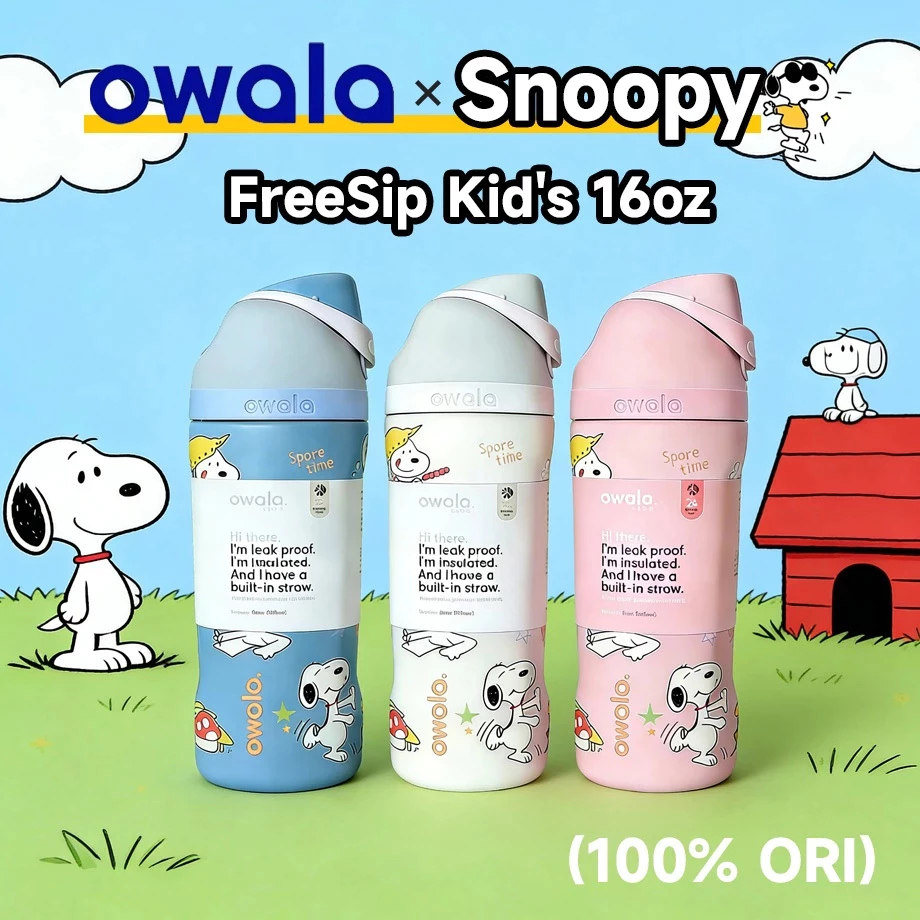 Owala FreeSip16oz，ดับเบิลเครื่องดื่มกีฬากาต้มน้ำ 304 สแตนเลสสูญญากาศฉนวนถ้วยแบบพกพาความจุขนาดใหญ่ถ้ว
