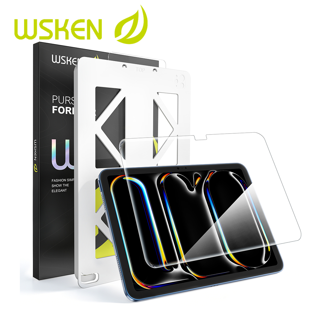 WSKEN ฟิล์มกระจกใสนิรภัย for iPad Gen11 A16/10/9/8/7 Pro 2025-2017 Air 7/6/5/4/3 Mini7/6 ไวต่อความรู้สึกเป็นพิเศษ HD 1PC