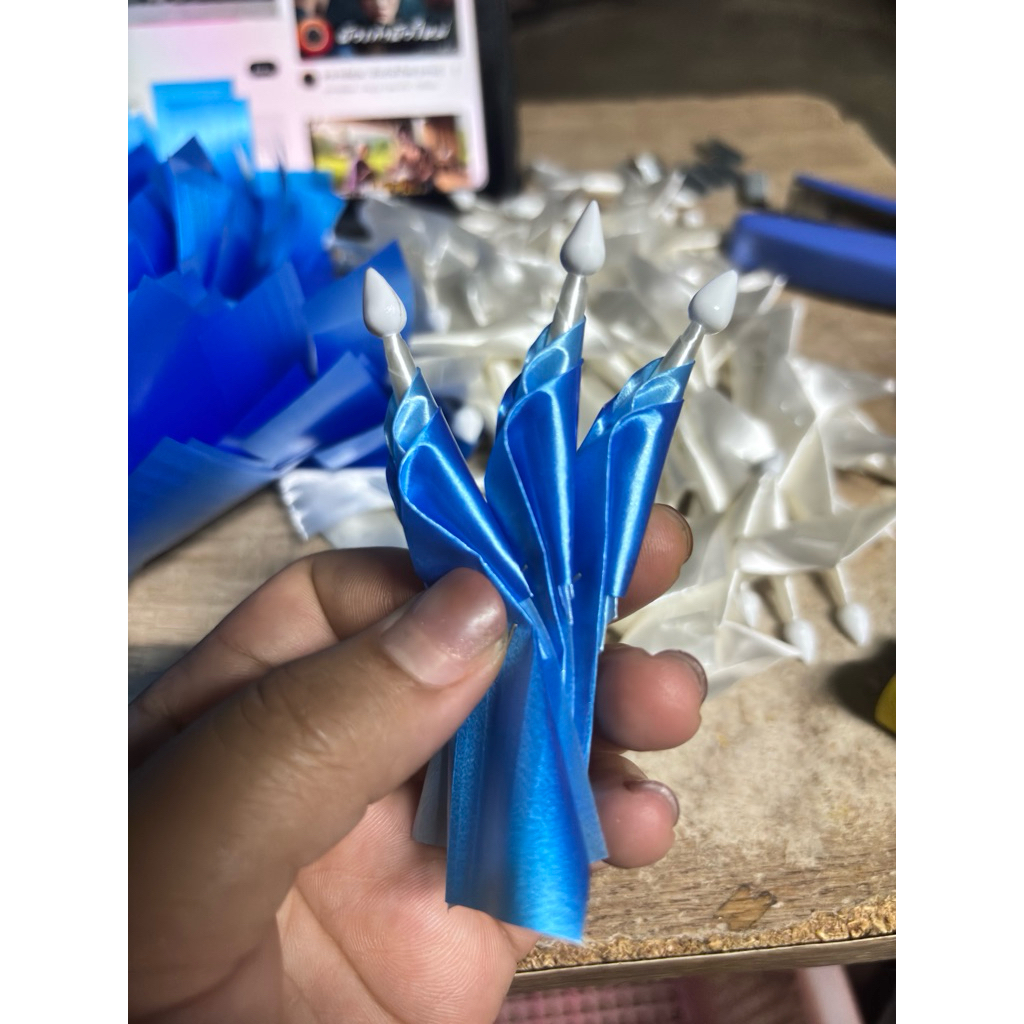 นิ้วบายศรี ห่ม 2 ชั้น  (120 นิ้ว/100บาท/1แพ็ค)  เลือกสีเพิ่มเติมทักข้อความได้นะคะ #ยอดบายศรี #นิ้วบายศรี #ยอดนาค