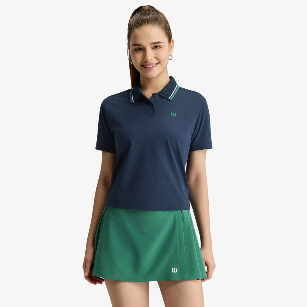 Wilson Women Crop Classic Polo เสื้อโปโล WE00152U001001 Official Store