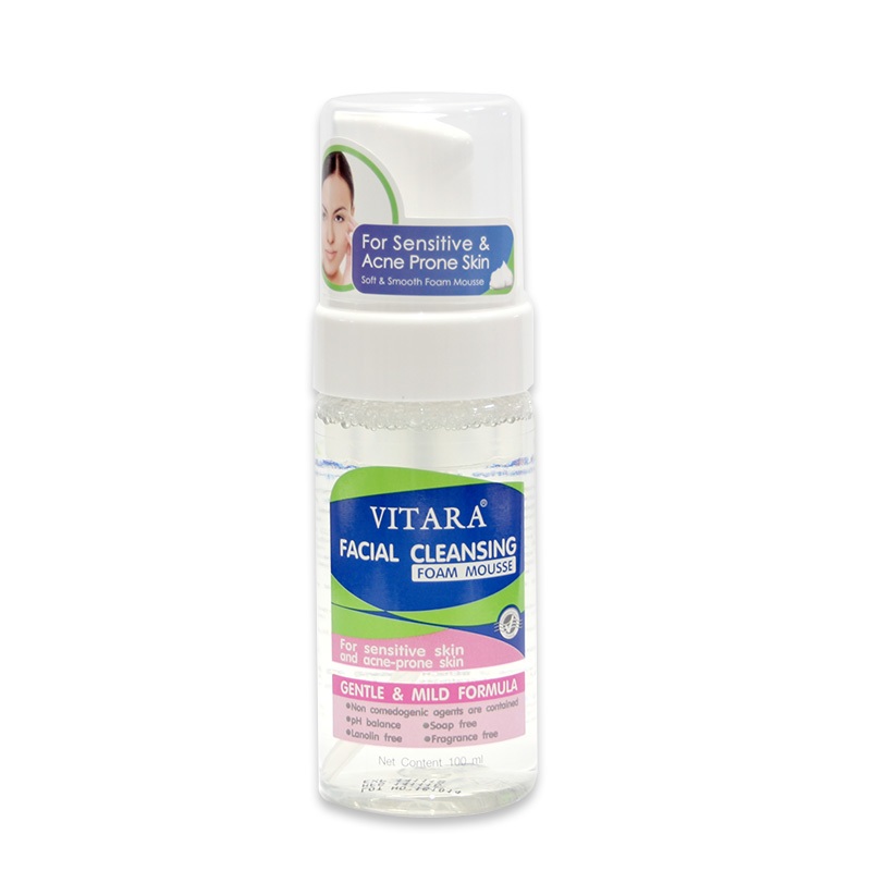 Vitara Facial Cleansing Foam Mousse ไวทาร่า โฟม มูสล้างหน้า 100mL