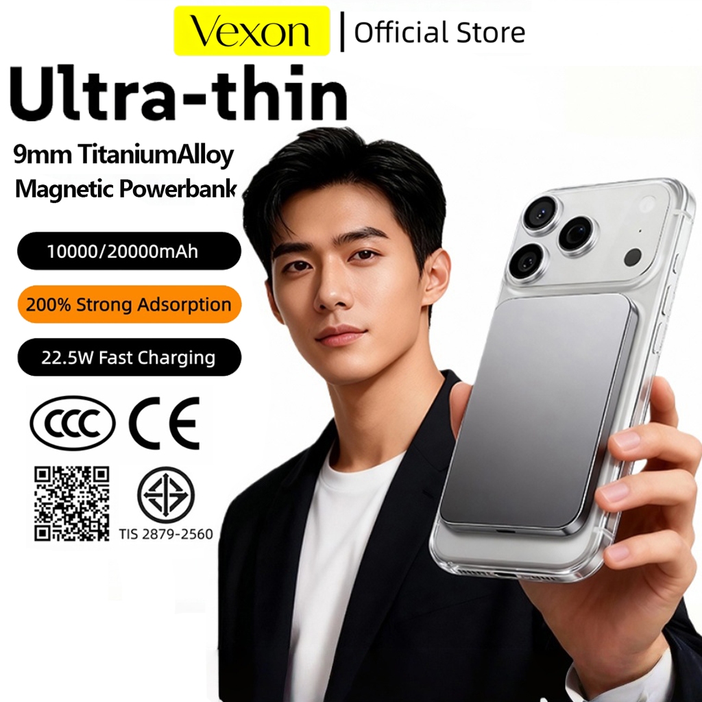 [CCC การรับรอง] Magnetic powerbank พาวเวอร์แบงค์ 10000mAh ชาร์จเร็ว 20W พาวเวอร์แบงค์ อัปเกรดเซลล์