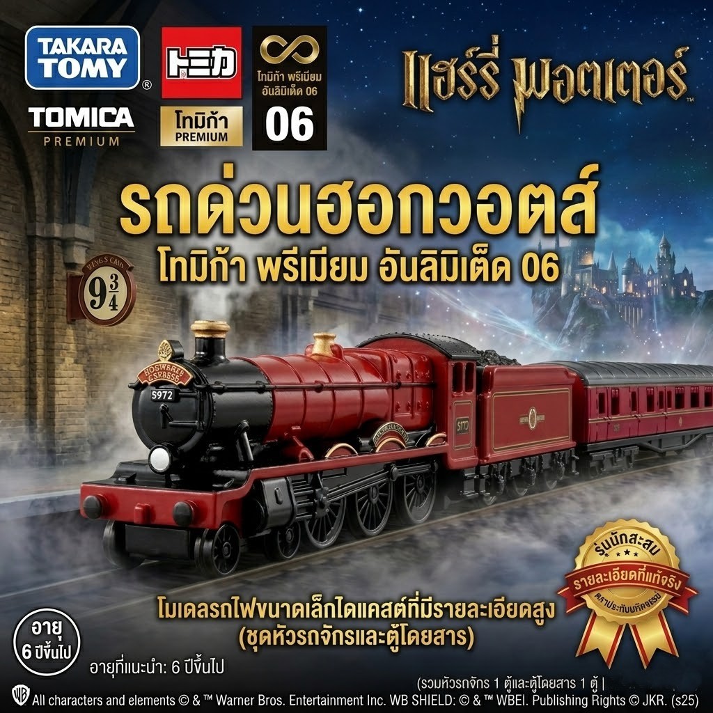 [ส่งตรงจากญี่ปุ่น] Tomica Premium Unlimited 06 Harry Potter Hogwarts Express - รถไฟฮอกวอตส์ ของแท้ 100% Takara Tomy