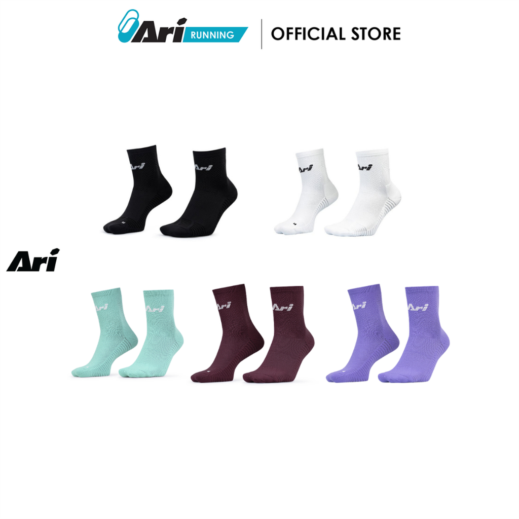 ARI ADEPT TERRY RUNNING QTR SOCKS - ถุงเท้าวิ่ง อาริ TERRY QTR