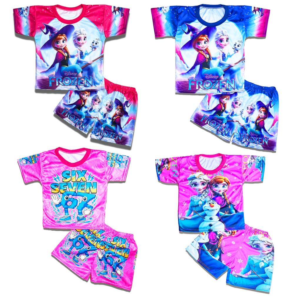 เสื้อเด็กอายุ 2-4 ปี For kids ผ้าลื่นนิ่ม ใส่สบาย เสื้อ+กางเกง ราคาประหยัด ลายดาบพิฆาตอสูร