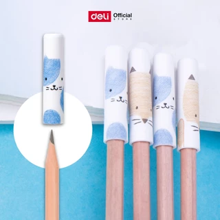 ปลอกสวมดินสอ Deli รุ่น 0509/0491/69361 ลายน่ารัก ป้องกันหัวดินสอหัก ขายเป็นชุด มีหลายลายให้เลือก