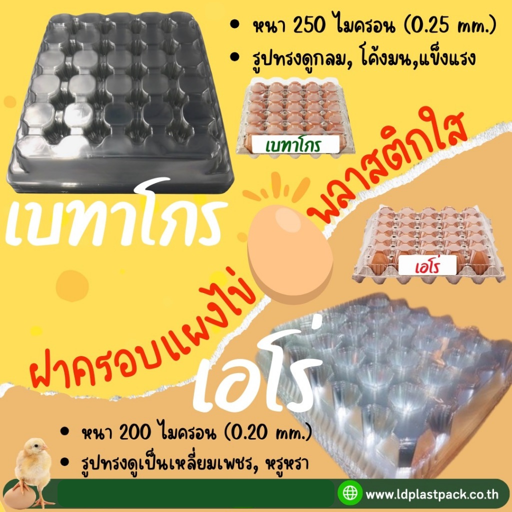 (50, 100 ชิ้น) [LD-1]ฝาครอบแผงไข่พลาสติกใส ทรงเบทาโกร ทรงเอโร่ Food Grade เกรด A ครอบไข่30ฟอง เบอร์1-4 มาตรฐานส่งห้าง