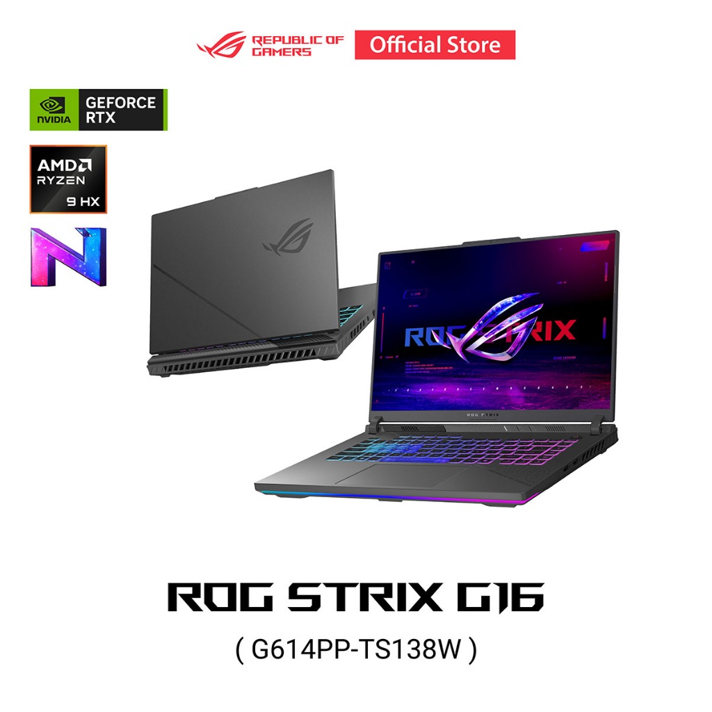 ASUS ROG Strix G16 (G614PP-TS138W) 16" 2.5K 16:10, AMD R9-8940HX, 16GB, 1TB SSD, RTX5070 8GB, W11