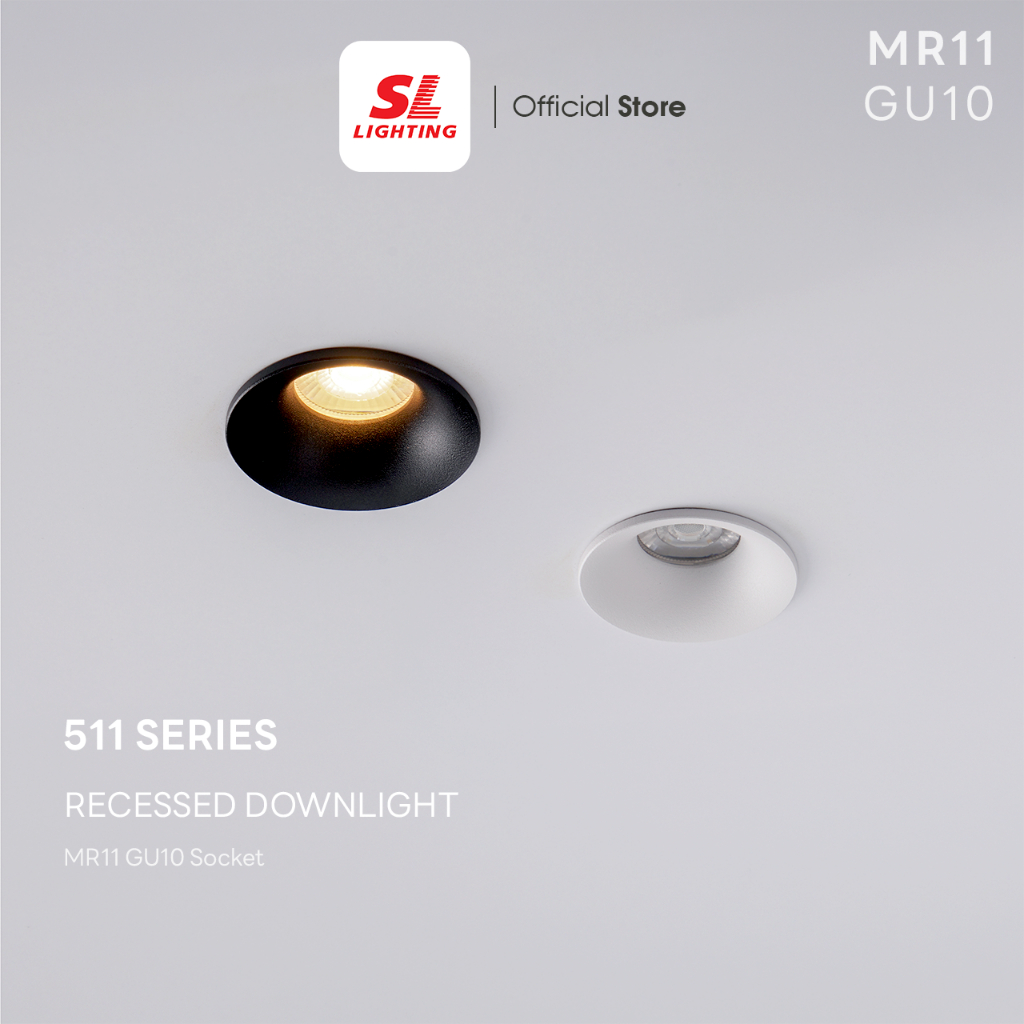 SL LIGHTING | Recessed Downlight MR11 GU10 ดาวน์ไลท์ฝังฝ้า เปลี่ยนหลอดจากด้านหน้า รุ่น 511 มีให้เลือ