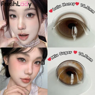 เลนส์รายเดือน UYAAI×FRESHLADY Lulu Series| Snow Ball Brown&Gray สีธรรมชาติ เหมาะสำหรับผู้เริ่มต้น14.5mm [0.00-4.00 ]