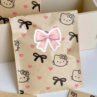 ( LP ) สติกเกอร์ 200 ชิ้น/แพ็ค พร้อมส่ง สติกเกอร์รูปโบว์ เหมาะสำหรับบรรจุภัณฑ์ ตกแต่ง