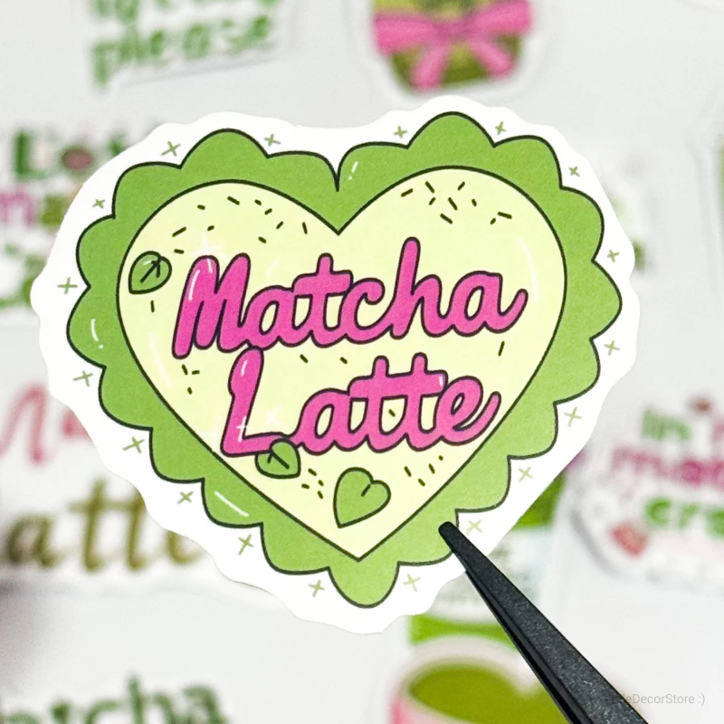 [พร้อมส่ง] สติ๊กเกอร์มัทฉะ Matcha ไดคัทเป็นชิ้นๆ 50 ชิ้น ลายน่ารักไม่ซ้ำแบบ กันน้ำ สําหรับติดตกแต่ง