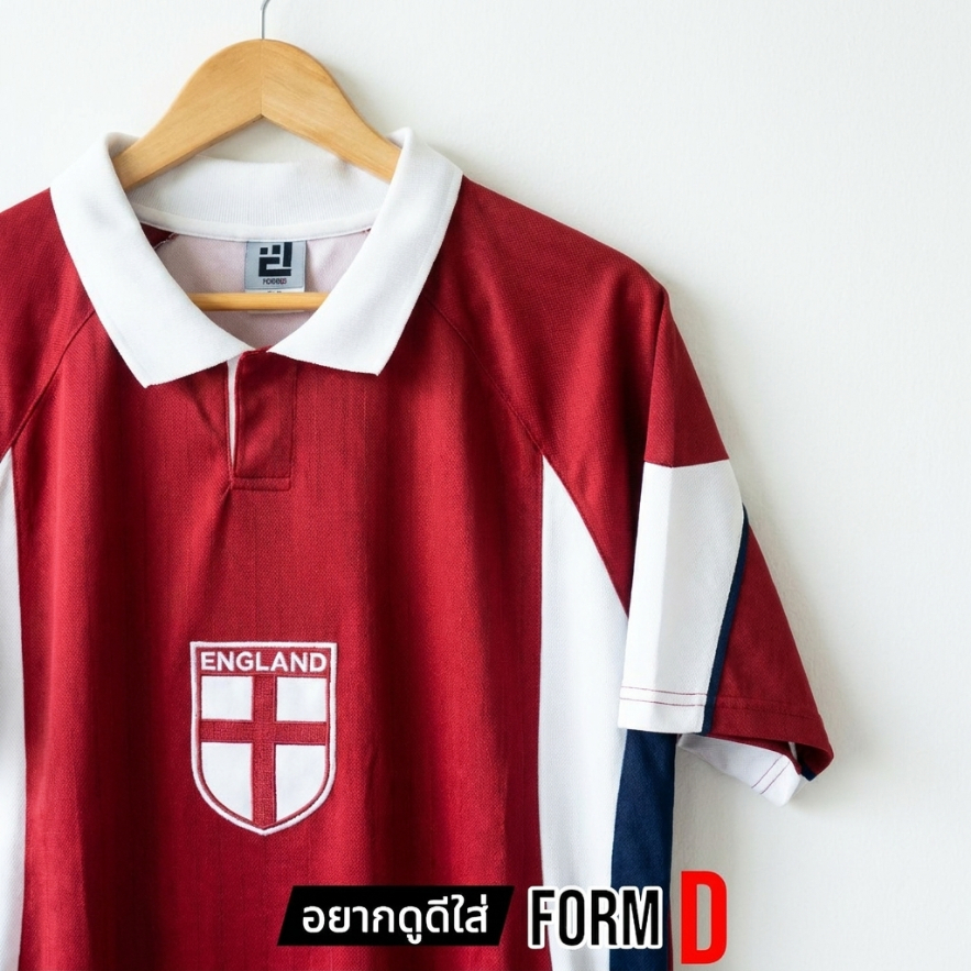 ใหม่  !! เสื้อฟุตบอลอังกฤษ1998 ชุดเยือน CONVERT สีแดงใส่สบาย S-4XL ส่งสินค้าจากไทย Design By FormD
